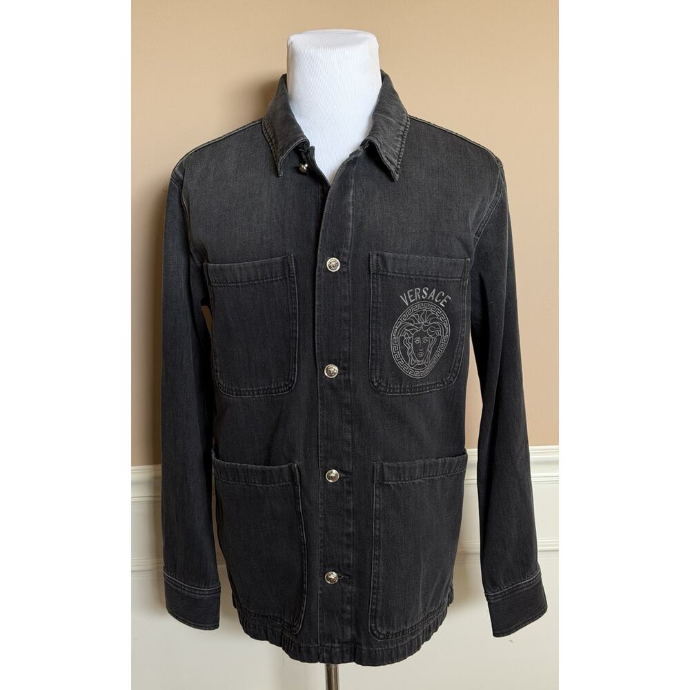 Versace Medusa Men’s Denim Stone Gray Jacket 42 US (52 Euro) 1014413 NWT $1750